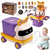 2 in 1 Kitchen Playset Truck Toy for Toddlers 1-3,Pretend Cooking Food Accessories Kitchen Tools Set for Kids with Play Pots,Big Pull Truck for Toddler Age 3-5 4-8 Birthday Xmas Gifts for Boys Girls