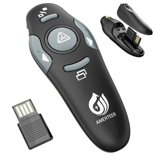 AMERTEER Wireless Presentation clicker for Power Point presentations, Remote Control USB Mouse Clicker Flip Pen for Mac/Windows etc