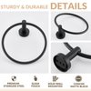 Matte Black Towel Ring, APLusee Hand Towel Holder, Stainless Steel Modern Round Towel Hanger, Bathroom Wall Mounted