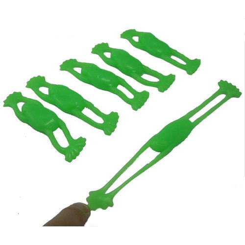 Yabber Teen Boys Party Favors [Green Flying Frogs] Safe Stretchable Gel [Sticks to the Wall] Sling Shot Froggy [24 Count] for Teens Age 15+ - Birthday Frog Fight