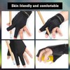 Pengxiaomei 6 Pcs Pool Gloves Billiards Left Hand, 3 Fingers Shooters Snooker Cue Sport Gloves Billiards Glove for Women or Men Billiard Accessories