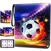Soccer Card Binder 4 Pocket, Trading Card Binder with Sleeves, Sports Card Binder Collectible Trading Card Albums Fits 400 Cards with 50 Removable Sleeves