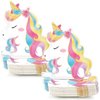 50 PCS Unicorn Birthday Party Paper Plates Unicorn Themed Party Dessert Paper Plates Disposable Unicorn Party Paper Plates for Girls Unicorn Themed Birthday Baby Shower Party Decorations Supplies