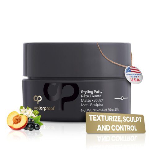 Colorproof Styling Putty 2 Fl. Oz. with Color and Heat Protection, Black Currant, Jasmine & Peach Scent, Firm Hold Hair Putty with Matte Finish