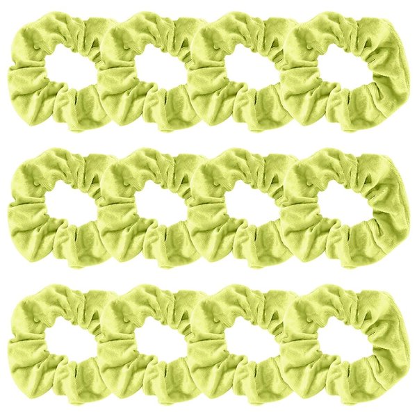 FASOTY Light Green Scrunchies for Girls, 12 Pcs Velvet Scrunchies for Hair, Light Green Ponytail Holder, Cute Elastic Thick Scrunchy Hair Ties for Women and Girls Hair Accessories