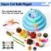 Gefryco 26pcs Cat Toys Roller 4-Level Turntable for Indoor Cats, Self Play Cat Toy Track with Colorful Balls Interactive Kitten Puzzle Toys, Fun Kitty Exercise Toys Set(Blue)