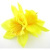 Double Yellow Daffodil Silk Flower Hair Clip with Teeth