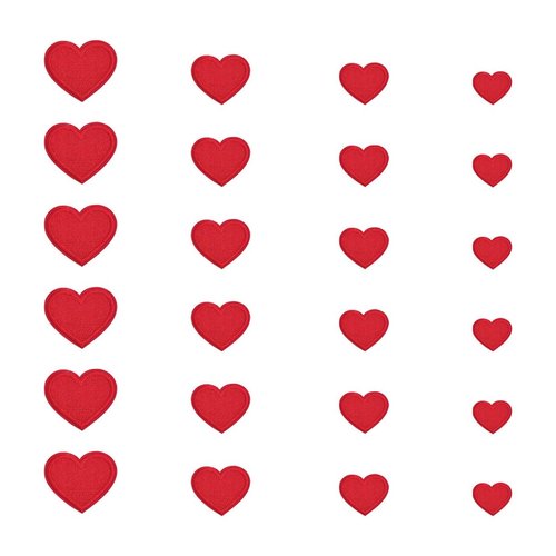 24 pcs Red Heart Shape Iron on Patches, Red Hearts Patches, Red Heart Iron on Patch, Tiny Red Heart Patches, Cute Mini Heart Iron-on sew-on Patches, Heart Shaped Iron On Patches