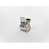 Generic Tiny mini silver metal flower hair claw clip with turquoise stone