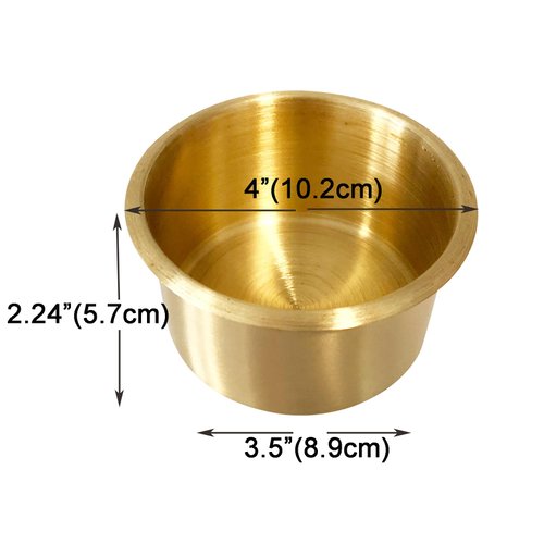 Game Table Cup Holder Insert - 10Pack Solid Brass Jumbo Drink Holder, Poker Table Cup Holders for Casino Table, Game Table, Sofa, Boats, Bench, Desk, RV Cars & Trucks