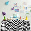 6 Pcs Black and White Checkered Tablecloths, 84 Inches Black Checkered Flag Round Table Cover, Disposable Plastic Gingham Racing Table Cover for Picnic, Truck, Car Birthday Party Supplies