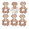 OWITER Satin Bridesmaid Scrunchies Bachelorette Hair Ties Set of 6 Bridal Shower No Damage Hairties ideas Gift for Wedding Party Favors Bridesmaid Proposal Gifts (champagne gold)