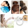 TUUXI 12 Pcs Spiral Hair Ties Clear Scrunchies Hair Accessories for Women Hair Ties No Damaged Rubber Bands for Hair Ponytail Holders Spiral Hair Ties 3 Sizes