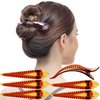 RC ROCHE ORNAMENT 6 Pcs Womens Hair Clip Professional Styling Sectioning Inner Teeth Curve Durable Alligator Duck Bill Jaw Strong Secure Grip Salon, Medium Brown