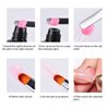TOROKOM 2Pcs Poly gel Brush Dual-Ended Poly gel Brush and Spatula Picker Stainless Steel Poly gel Brush Pen for ​Nails Extension Application Tool(Pink & Black)