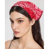 AWAYTR 3pcs Hair Bandana for Women Girls Hair Scarf Headband Bandana Double Layer Triangle Head Kerchief Boho Hair Band (Black/Red/Blue)