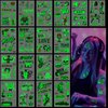 Qpout 18 Sheets Glow In The Dark Music Rock Band Star Temporary Tattoos,Luminous Guitar Rock and Roll Fake Tattoos Stickers for 90s Themed Birthday Party Decorations Favors Supplies Carnival