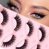 Cat-Eye Lashes Wispy Eyelashes 15mm Fox Eye Lashes Angel Wing Lashes Faux Mink False Eyelashes Natural Look 5 Pairs pack (B20)