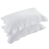 BOSOWOS Quilted Pillow Shams Set of 2, Decorative Microfiber Standard Bed Pillow Shams, Soft Pillow Covers with Envelope Closure (White, 2Pcs:20 x 26inch)