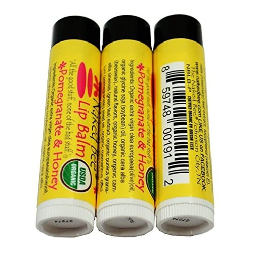 The Naked Bee Lip Balm Pomegranate and Honey 0.15 oz (Pack of 3)