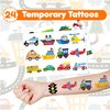 48 PCS Transportation Party Favors 24PCS Tattoos Stickers 24PCS Slap Bracelets Wristbands Perfect for Themed Birthday Baby Showers or Classroom Rewards Ideal Decor and Gifts for Girls and Boys
