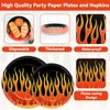 96Pcs Flame Racing Party Plates and Napkins for Fire Flame Birthday Party Supplies Motorcycle Themed Paper Dessert Plates Fire Heroes Tableware Set for Kids Boys 24 Guests Birthday Party Decorations