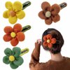 4 PCS Plush Flower Hair Clips: Elegant Ladies' Flower Duck Bill Clips and Hairpins