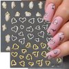 Dornail 6 Sheets 5D Crystal Soft Glue Embossed Nail Stickers Irregular Geometric Frames Nail Decals Hearts Waterdrop Nail Art Stickers Self Adhesive Stickers for Nails Designs Women Nail Accessories