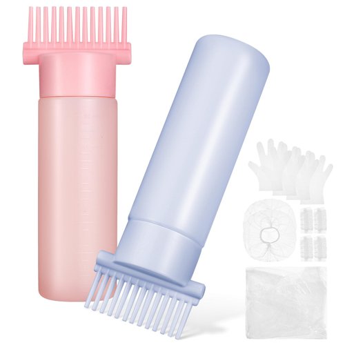 Root Comb Applicator Bottle for Hair Oil Applicator - 2 Pcs Oil Applicator for Hair Dye, 6 Oz Hai...