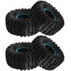 HIRCQOO 2.2" Rubber Tires Inflatable OD135mm & 12mm Hex Hub Plastic Beadlock Wheel Rims Compatible with Axial SCX10 Tamiya CC01 TF2 Traxxas 1/10 RC Monster Truck Crawler (Blue)