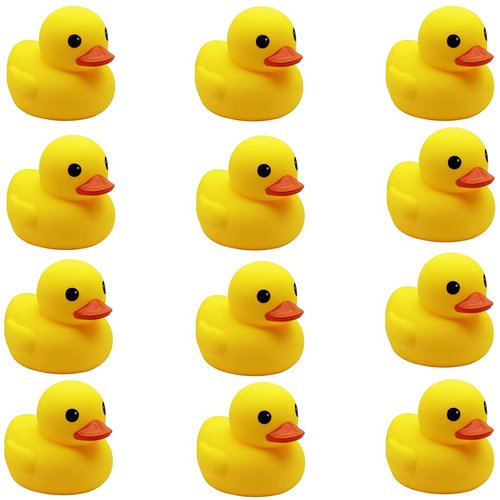 umbresen Yellow Rubber Ducks Preschool Bath Toys Bathtub Duckies Gift for Baby Shower Infants Toddlers Car Pool Float Halloween Adults Party Favors Carnival Decorations (Small Yellow 2.2''-12pcs)