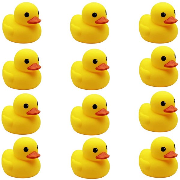umbresen Yellow Rubber Ducks Preschool Bath Toys Bathtub Duckies Gift for Baby Shower Infants Toddlers Car Pool Float Halloween Adults Party Favors Carnival Decorations (Small Yellow 2.2''-12pcs)