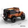 Pakmotii Orange SUV Sports Car Toy Building Set,Off-Road car Building Bricks MOC Building Blocks,DIY Vehicles for Kids and Adults(405PCS)