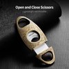 CIGARLOONG Cigar Cutter Stainless Steel Bronze Engraved Double Cut Blade (Color:Gold1)