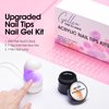 Gellen Gel x Nail Kit Nail Extension Set with 240Pcs Short Almond Soft Gel Nail Tips 15g Solid Nail Glue Gel for Fake Nail Tips LED Nail Lamp Acrylic Nail Tips Kit for DIY Manicure Set
