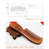 AKOAK 1 Pack Peach Comb, Wooden Fine Tooth Comb, Anti-static Hand Carved Pattern Pocket Size Travel Beard Comb, Hair Massage Tool Care Accessories, Suitable for Women, Men, Children