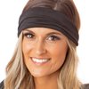 Hipsy Adjustable & Stretchy Basic Xflex Wide Headbands for Women Girls & Teens (Black & Olive Basic 2pk)