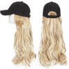 S-noilite 16" Baseball Cap with Hair Baseball Hats with Hair Attached Curly Wavy Cap Wig with Hair Extensions Adjustable Culry Baseball Hat Wig for Women (16" -Curly, Sandy Blonde & Bleach Blonde)