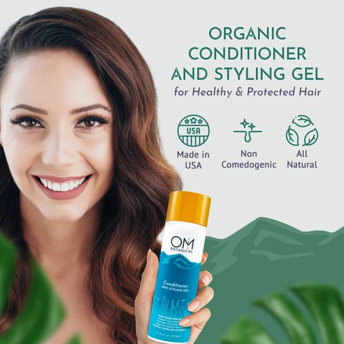 OM Botanical Ayurvedic Conditioner and Styling Gel, All Natural Rinse-Off/Leave In Hair Conditioner and Hair Gel | Sulfate and Silicone-Free Vegan Hair Treatment for Men and Women
