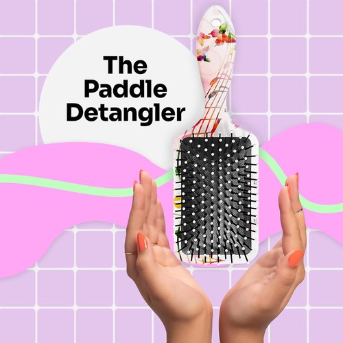 Hair Brush and 2 Scrunchies Set for Girls, Soft Bristles Brush for Women & Girls, Ideal Hairbrush for All Hair Types, Suitable for Adults and Children