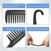 Wapodeai Wide Tooth Comb Shower Comb With Hook, Good for Curly Hair Wet Dry, Premium Tangle Free Combs Black.