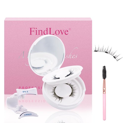 FindLove 2 pairs Magnetic Lashes with Applicator Short Waterproof Magnetic Eyelashes Kit Natural Look Easy to Wear(XEM)