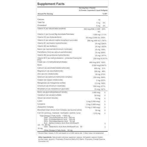 ANDREW LESSMAN Multivitamin - Women's Complete with Maximum Essential Omega-3 1000 mg 30 Packets – 30+ High Potencies of All Nutrients, Essential Vitamins, Minerals & Carotenoids. No Additives