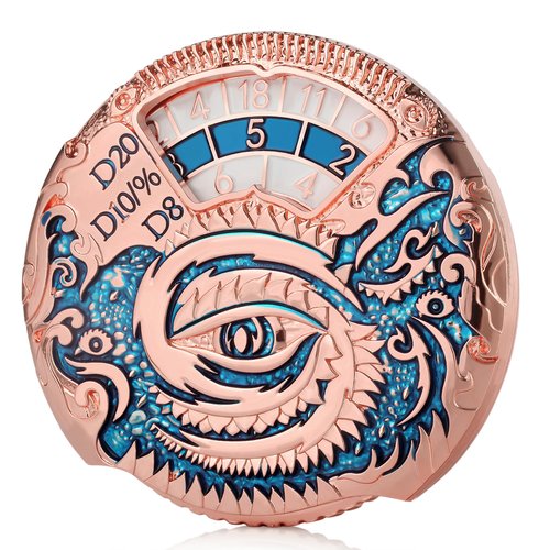 DNDND Dragon Roulette Metal Spinner Dice 7-in-1 Spinning DND Dice Set with Gorgeous Gift Box for Dungeons and Dragon and Role Playing Game(Rose Gold with Teal)