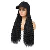 Goddess Box Braids Braiding Hair Baseball Cap Hat Wig Bohemian Curly Ends Box Braids Hat with Braided Hair Extensions for Black White Women Synthetic Braids Hat Wig with Hair Attached (24inch, 1B)