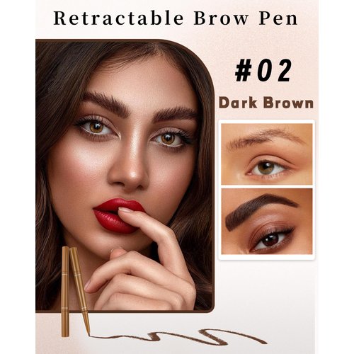 2-in-1 Eyebrow Pen & Brow Freeze Gel: Sketch, Define & Set - Waterproof, Smudge-Proof, Long-Lasting Definition, Eyebrow Crayon Pomade + Clear Eyebrow Wax Pencil, Brow Lift for Natural Look-Dark Brown