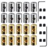 SPEEDWOX 20 Pieces Pin Keepers Locking Pin Backs 9 X 6 mm Locking Clasp Pin Backs Replacement with Wrench Tool Pin Locks for Enamel Pins Silver & Golden Lapel Pin Backs Locking Clasp