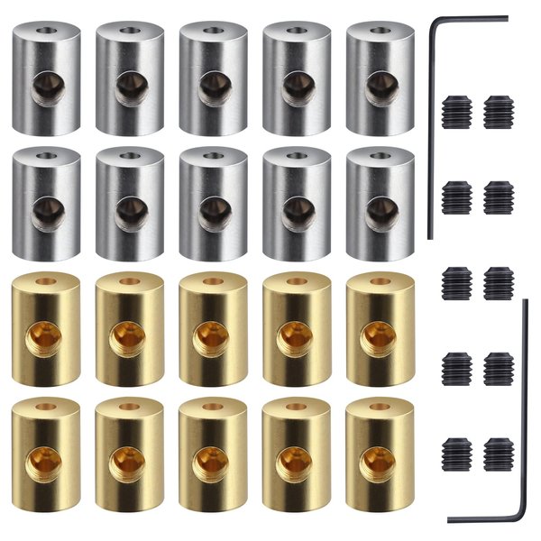 SPEEDWOX 20 Pieces Pin Keepers Locking Pin Backs 9 X 6 mm Locking Clasp Pin Backs Replacement with Wrench Tool Pin Locks for Enamel Pins Silver & Golden Lapel Pin Backs Locking Clasp