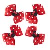 4Pcs Mouse Ears Bow Clips for Girls Women 4Inch Birthday Party Decorations Gift Costume Hair Accessories Polka Dot Red