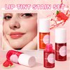 IONSGAKO 4 Colors Lip Tint Stain Set Tinta Para Labios Water Tint Lip Stain Long Lasting Waterproof Non-sticky Lightweight Matte Finish Smudge-proof Lip Makeup(Apple/Strawberry/Watermelon/Cherry)